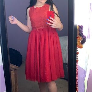 red young land dress .